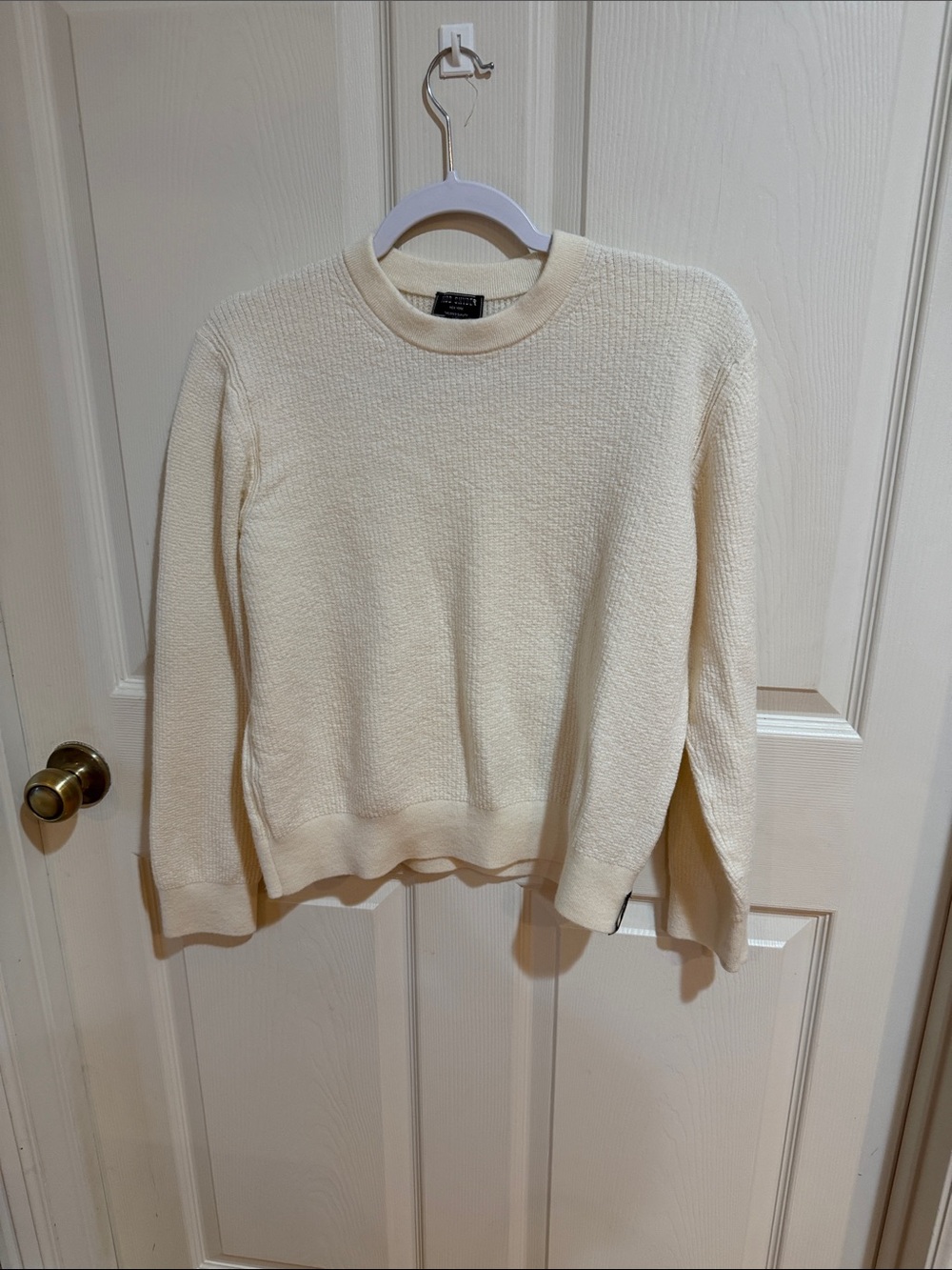 Todd Snyder Wool Classic Crewneck Sweater in Cream Sz XS.  Box2